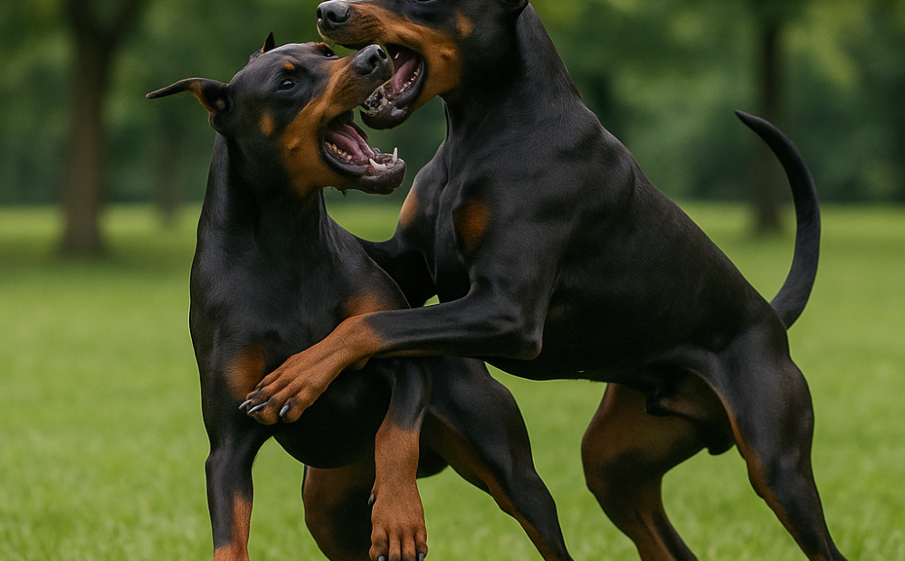Waleczne dobermany